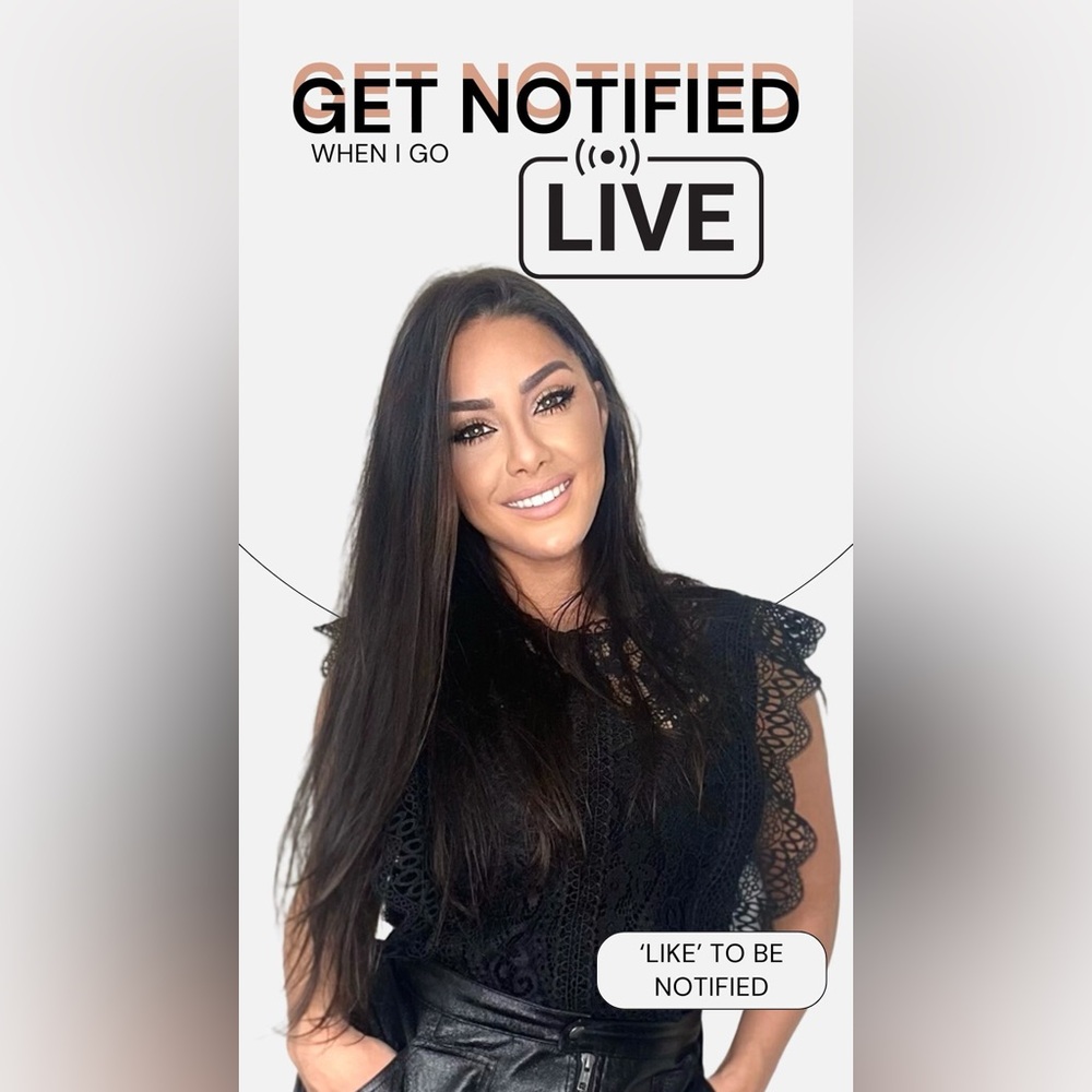“LIKE” this post to be notified when I go LIVE! ✨